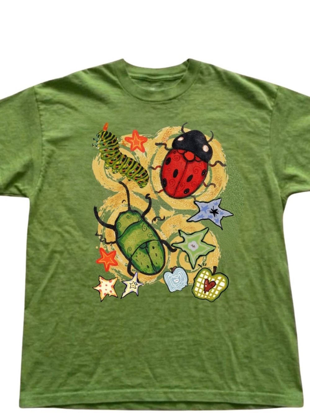 Gildan Green Bug & Star Graphic Tee